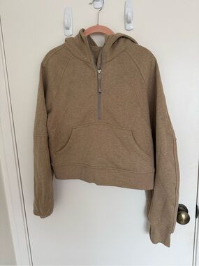 lululemon athletica Cropped Half-Zip Hoodie in Nutmeg